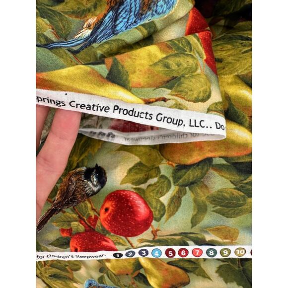 Wild Wings Fabric Yardage Birds on Branches with Fruit Rosemary Millette Fabric - Picture 12 of 12